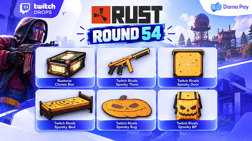 اسکین‌های توییچ دراپ راست(Rust) راند ۵۴